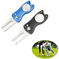 ysister 2 Piezas Pitch Fork Golf- arreglapiques Golf- Herramienta de reparación de Divot de Golf- Acero Inoxidable…
